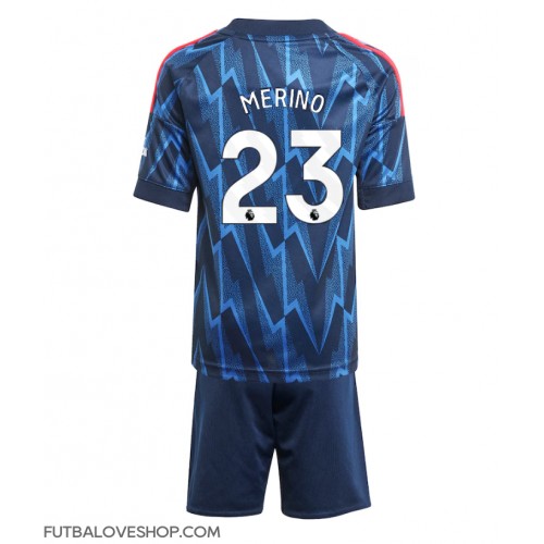 Dres Arsenal Mikel Merino #23 Preč pre deti 2025-26 Krátky Rukáv (+ trenírky)
